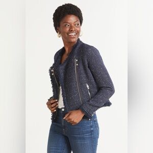 Blank NYC Blue Spring Tweed Moto Jacket
Navy Size XS NWT